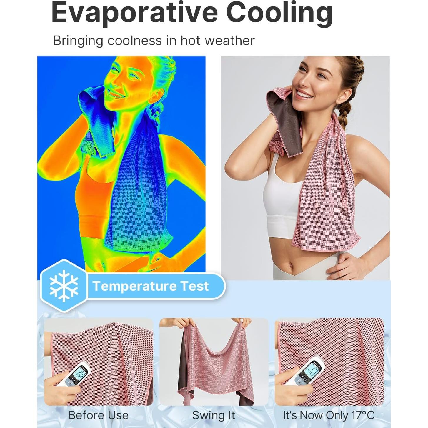 Toallas Enfriadoras YOTTOY 4 Unidades 101.6x30.5cm Secado Rápido