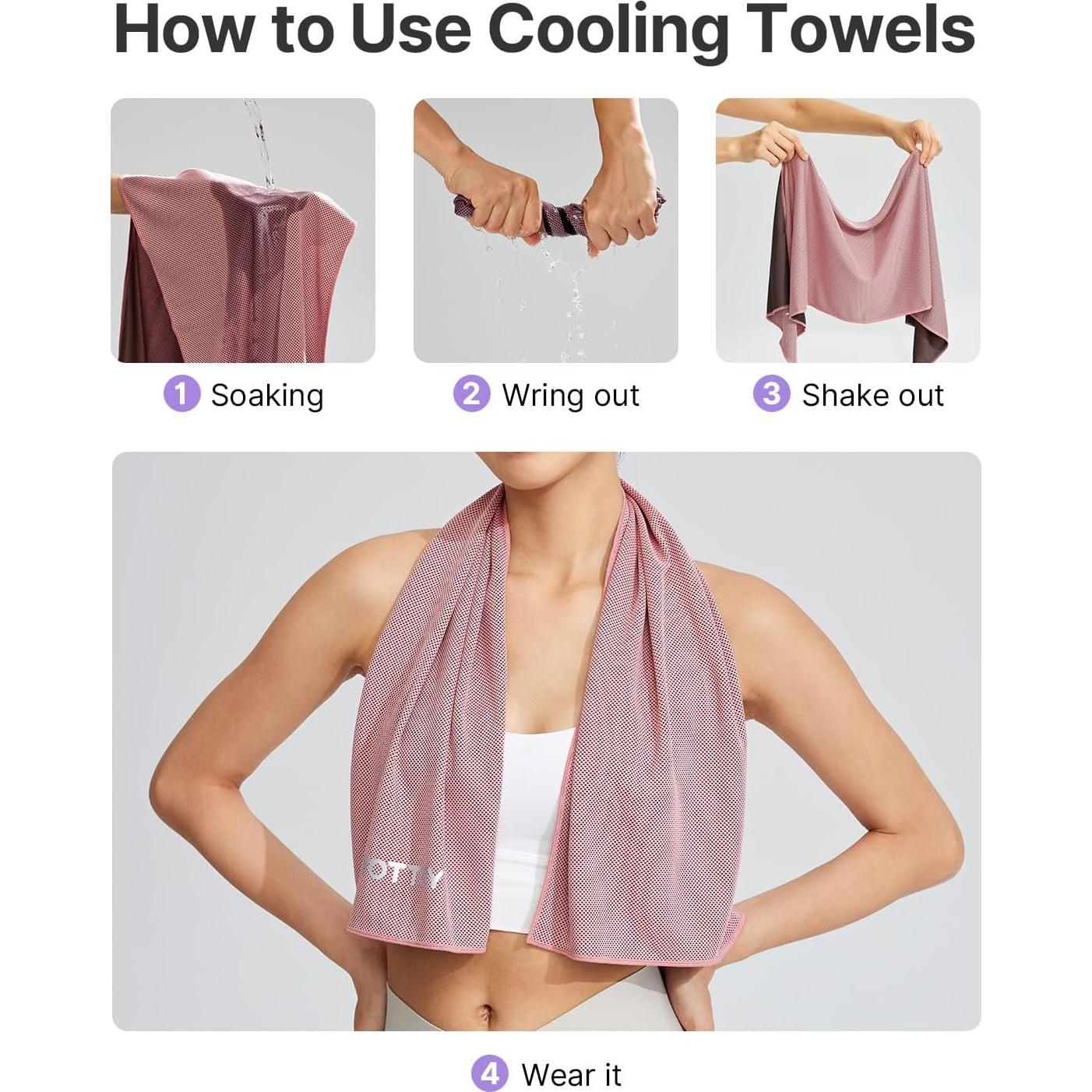 Toallas Enfriadoras YOTTOY 4 Unidades 101.6x30.5cm Secado Rápido