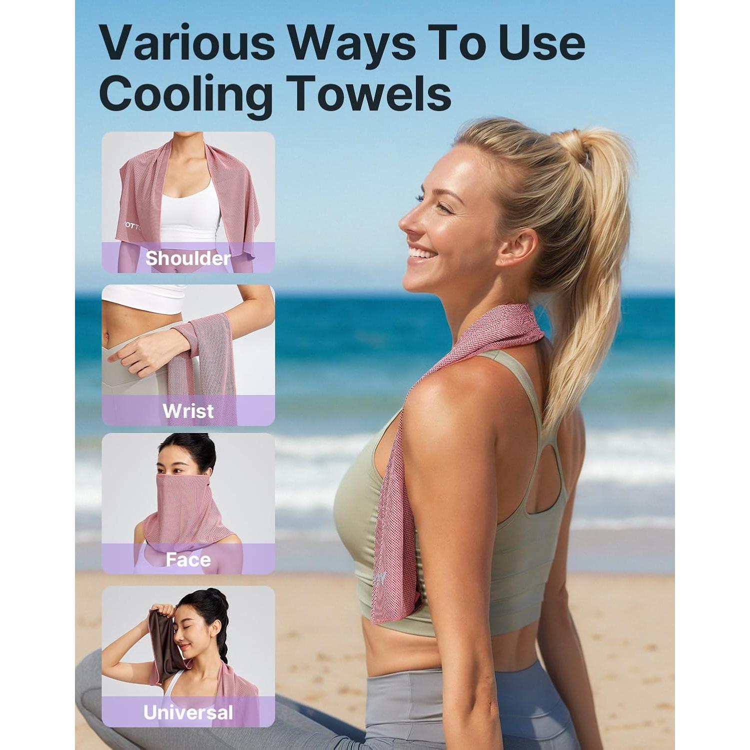 Toallas Enfriadoras YOTTOY 4 Unidades 101.6x30.5cm Secado Rápido