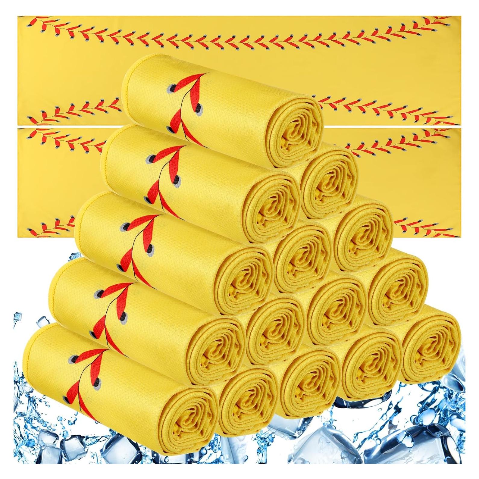 18 Toallas Enfriadoras CraftyDream Amarillo Softbol 100x30cm