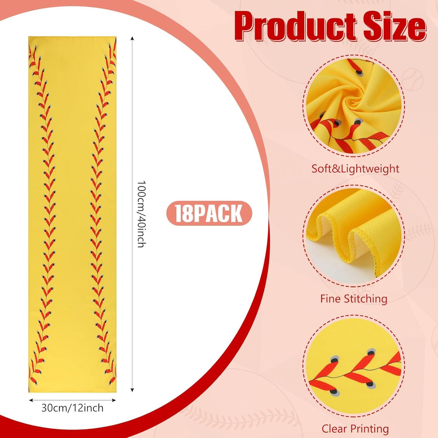 18 Toallas Enfriadoras CraftyDream Amarillo Softbol 100x30cm
