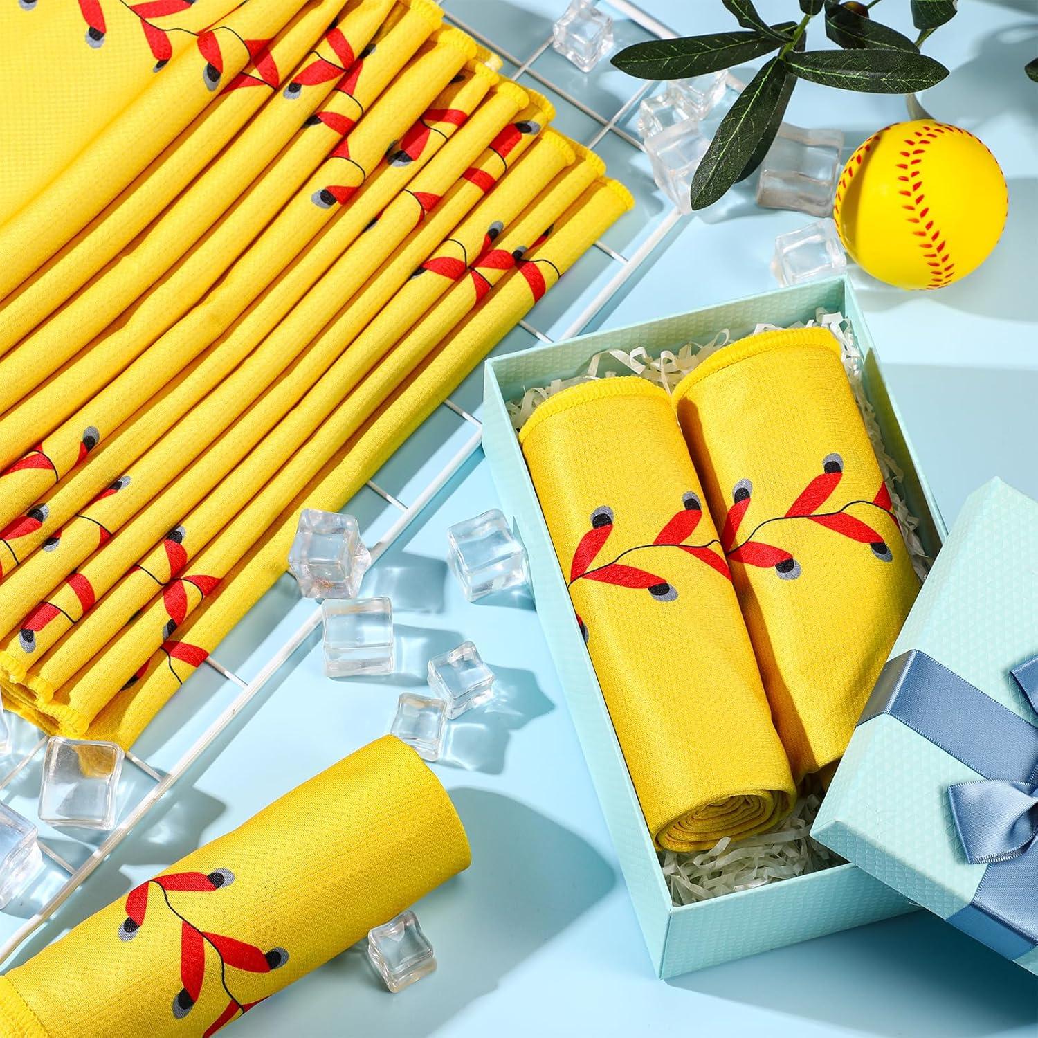 18 Toallas Enfriadoras CraftyDream Amarillo Softbol 100x30cm