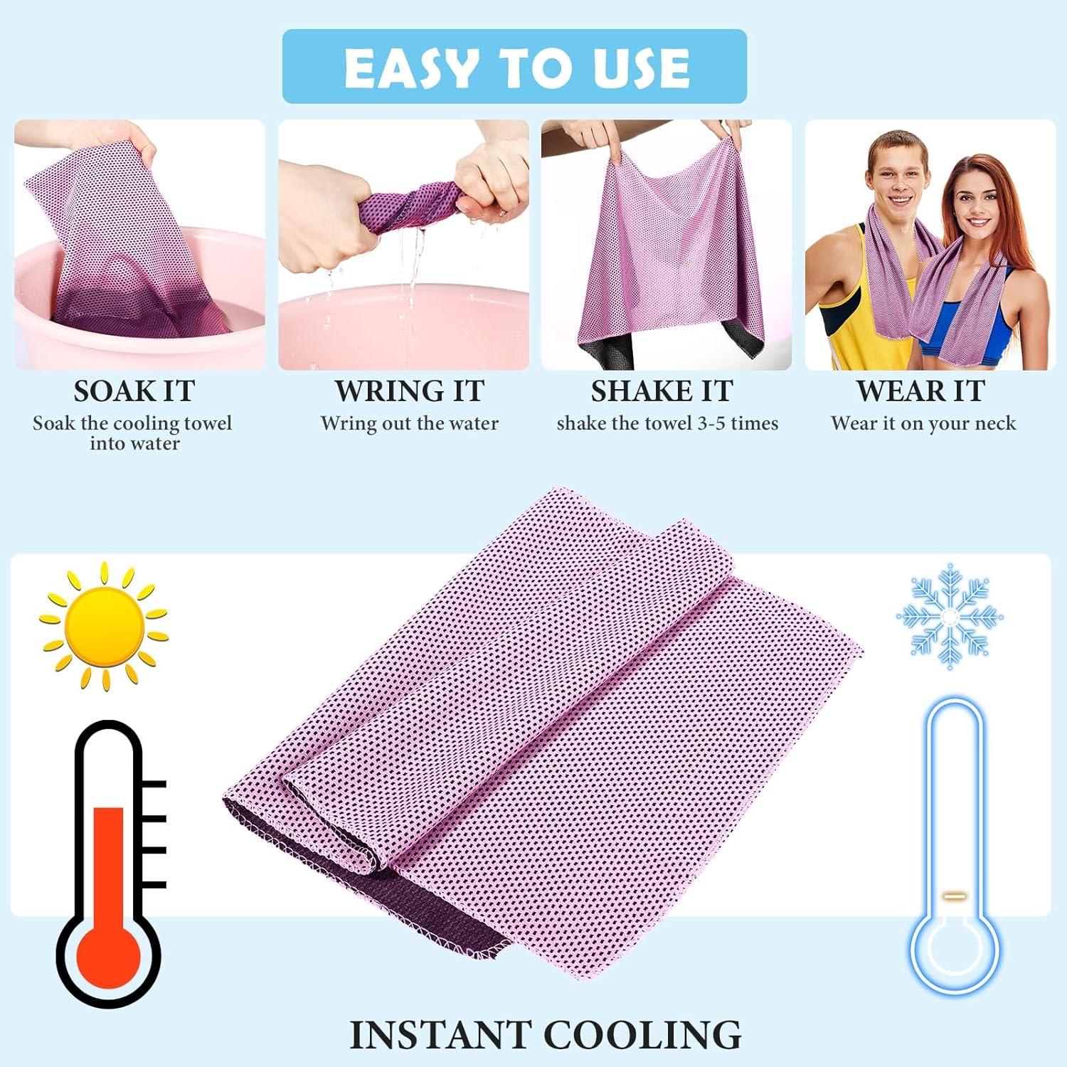 Toalla Refrigerante Hosuly 81x30 cm Microfibra Rosa para Deporte