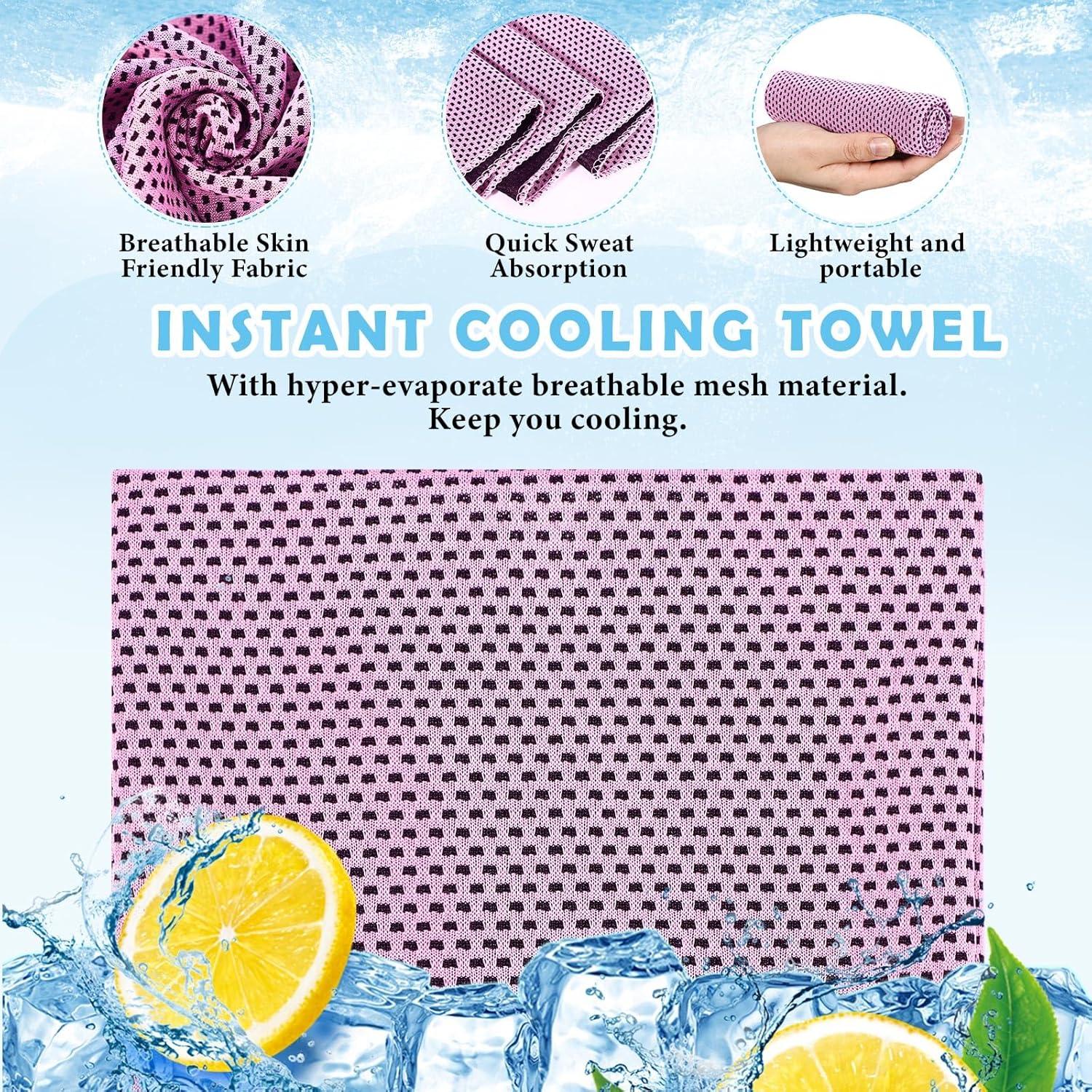 Toalla Refrigerante Hosuly 81x30 cm Microfibra Rosa para Deporte