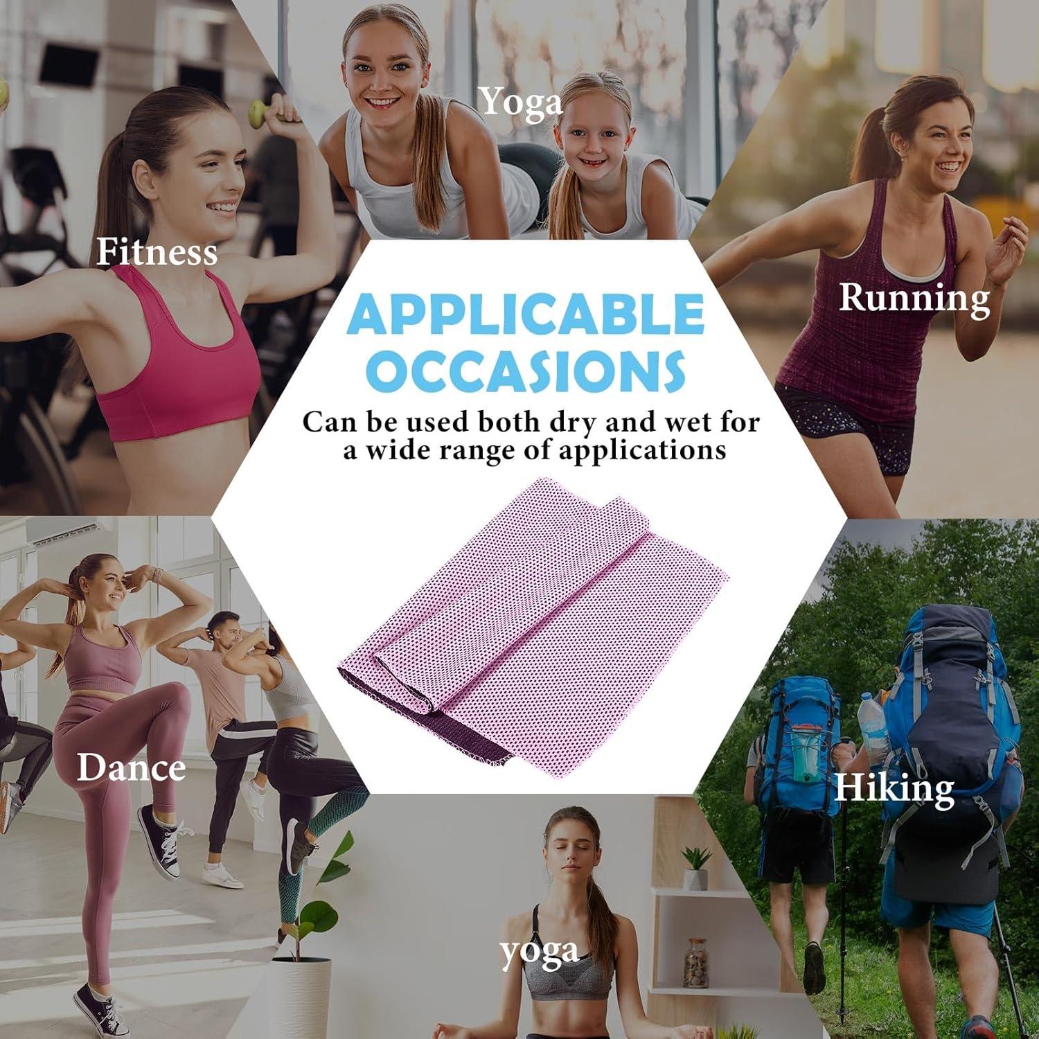 Toalla Refrigerante Hosuly 81x30 cm Microfibra Rosa para Deporte