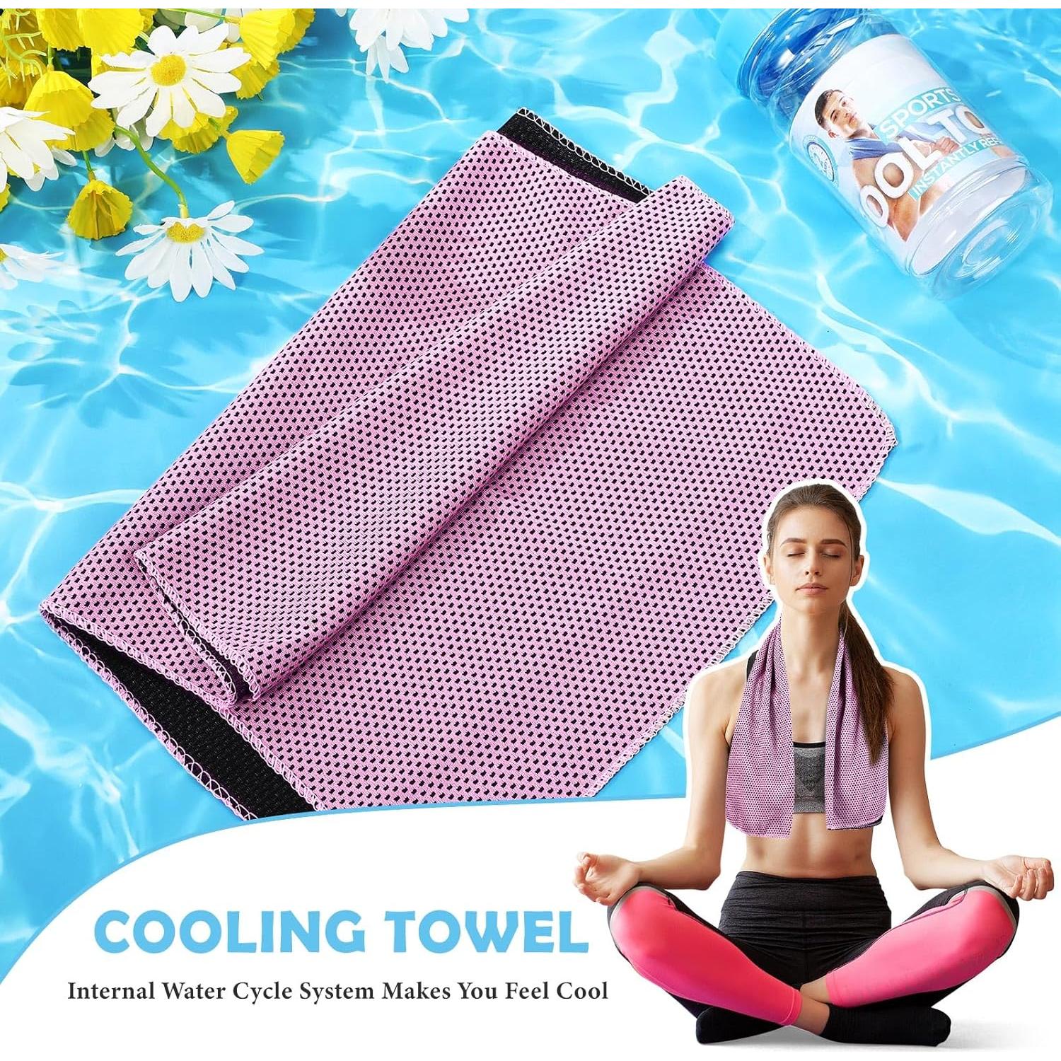 Toalla Refrigerante Hosuly 81x30 cm Microfibra Rosa para Deporte