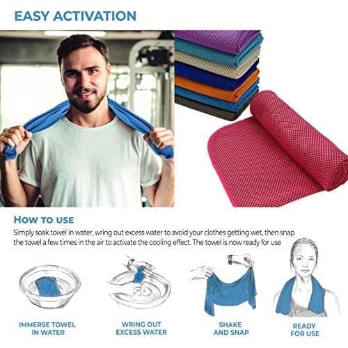 Toallas Enfriadoras Hystrada 4 Piezas 101.6x30.5 cm Microfibra