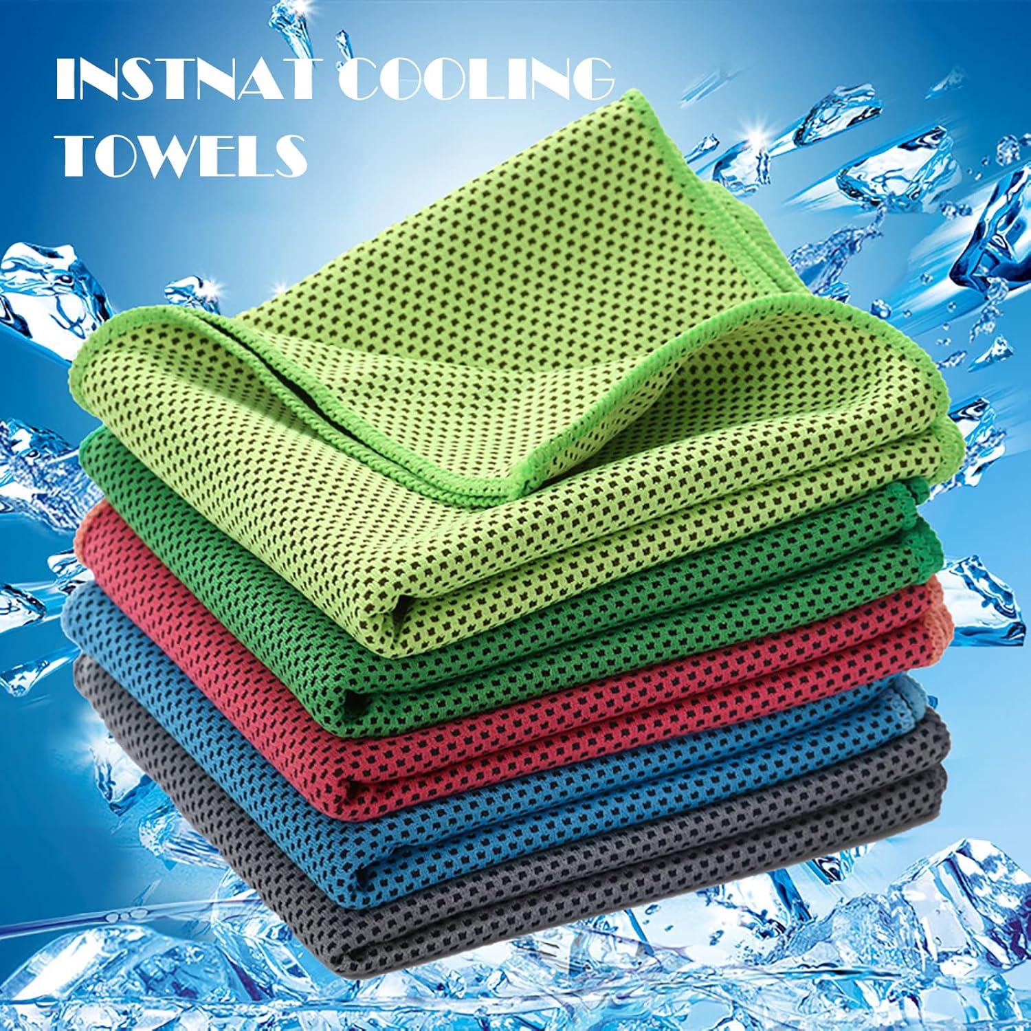 Paquete de 10 Toallas Enfriadoras immoono Microfibra 101.6x30.5 cm Rojo