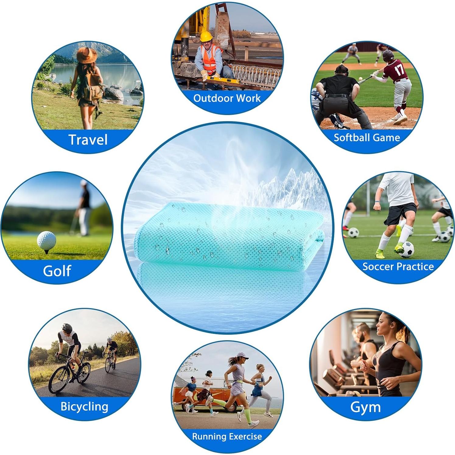 Toallas Enfriadoras Genérico 101.6x30.5cm 4 Piezas Colores