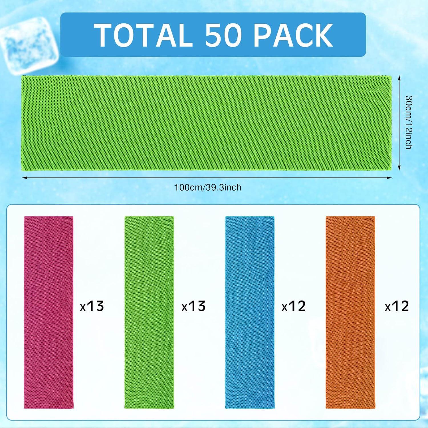 50 Toallas Enfriadoras Shellwei 30x100 cm Microfibra Deportes