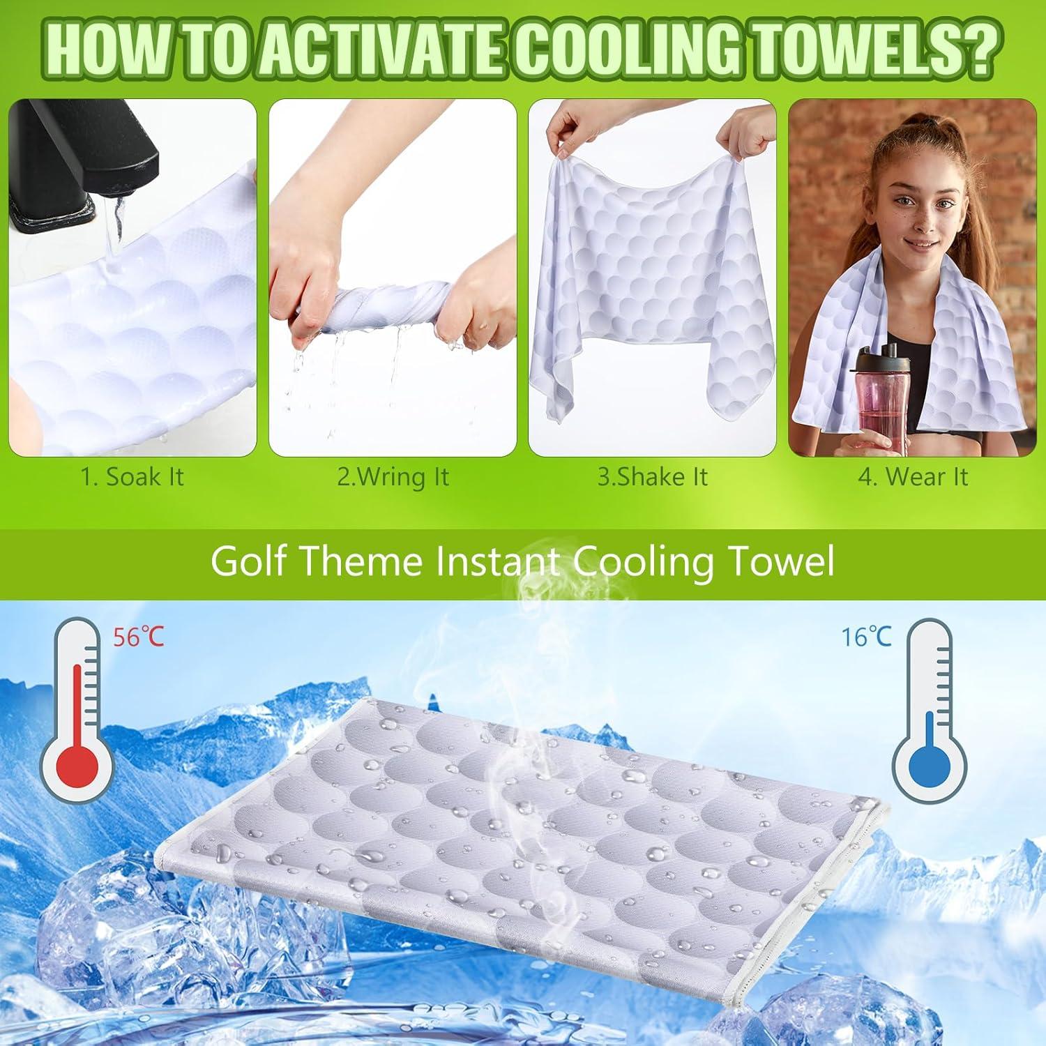 Toallas de Enfriamiento Peryiter 12 Cuentas Microfibra Golf 76.2x22.9cm