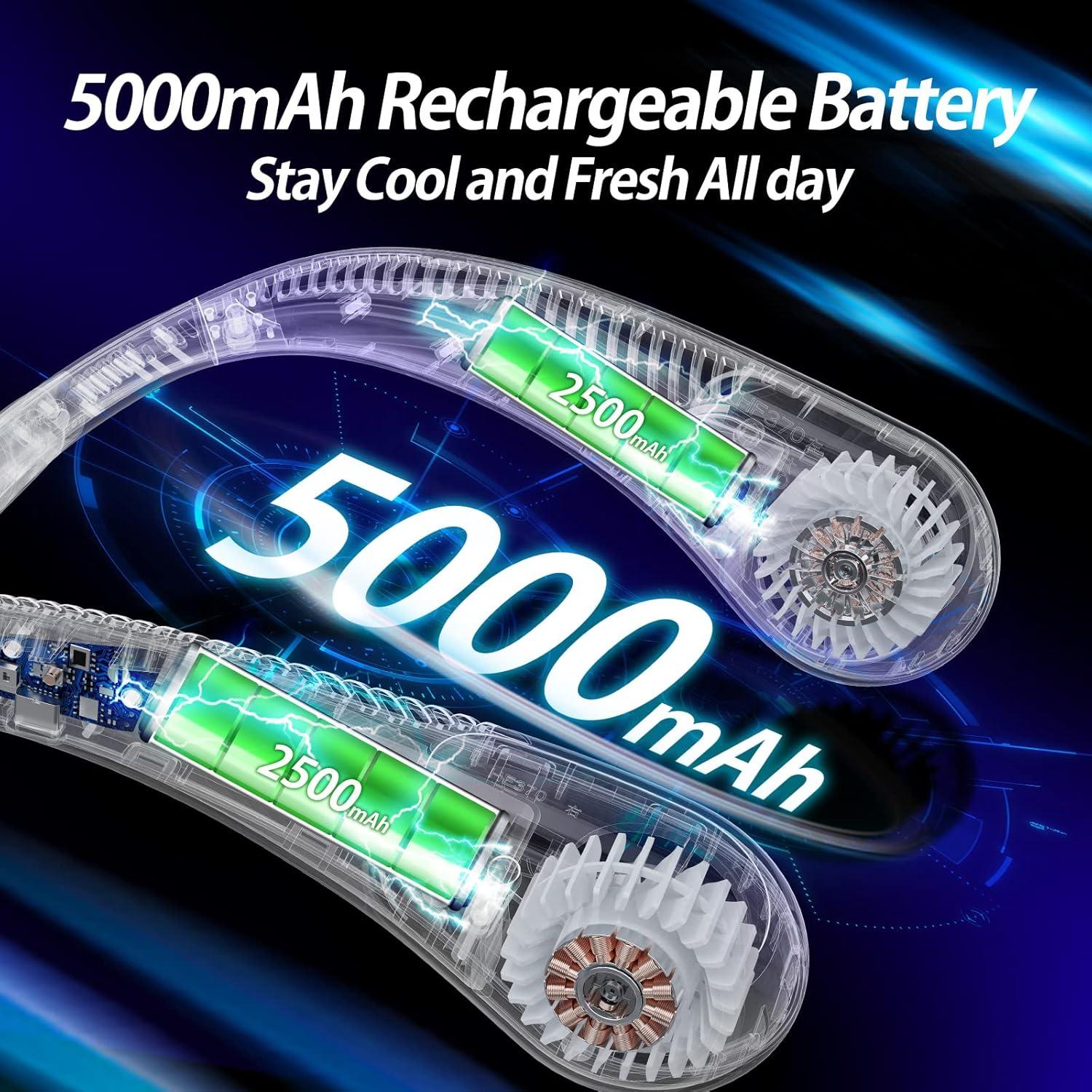 Ventilador de Cuello Sin Aspas AMACOOL HF370 Recargable 5000mAh