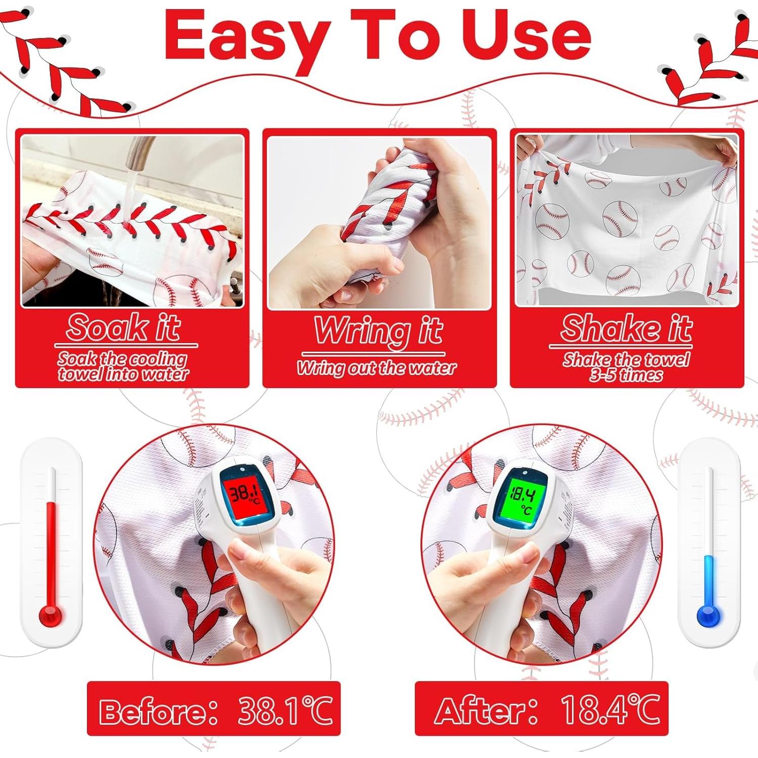 30 Toallas Refrigerantes de Béisbol Party Greeting 101.6x30.5cm