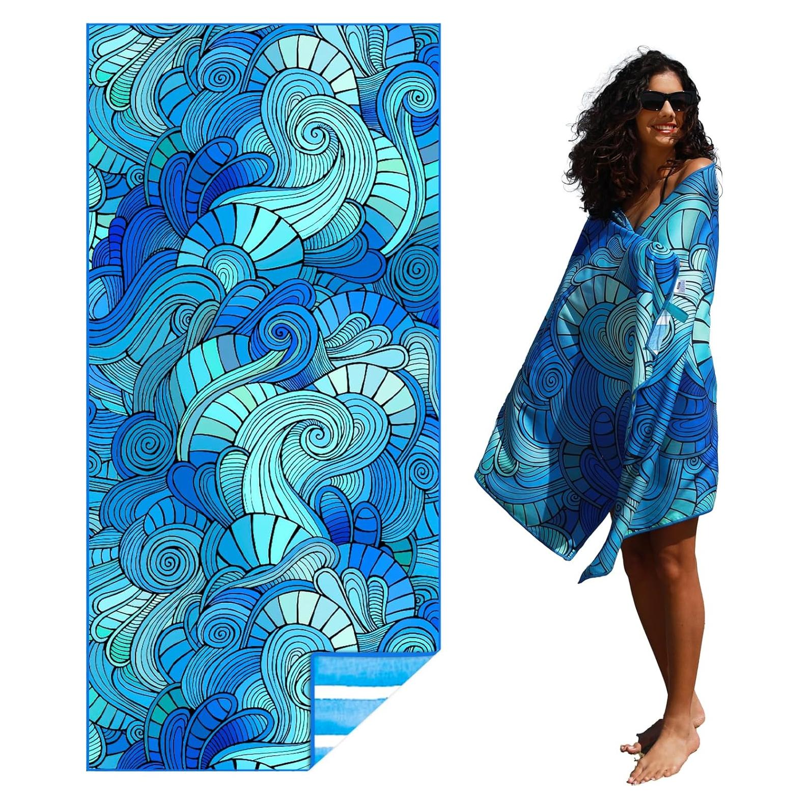 Toalla de Playa Microfibra Widdonen 81x180 cm Secado Rápido