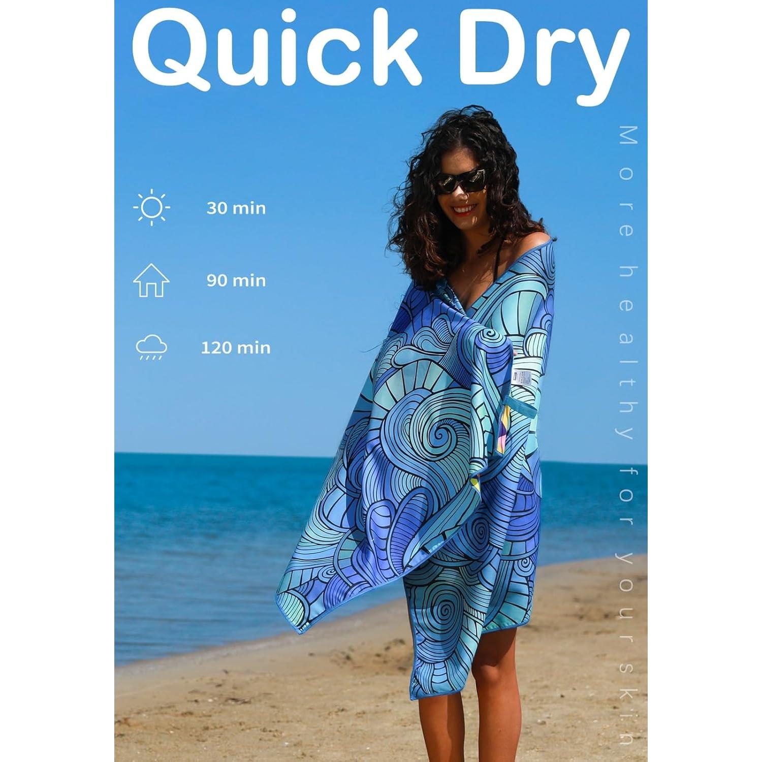 Toalla de Playa Microfibra Widdonen 81x180 cm Secado Rápido