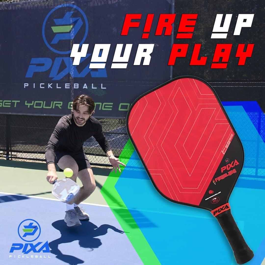 Conjunto de 2 Palas de Pickleball PIXA Fireblade 16mm con 4 Pelotas