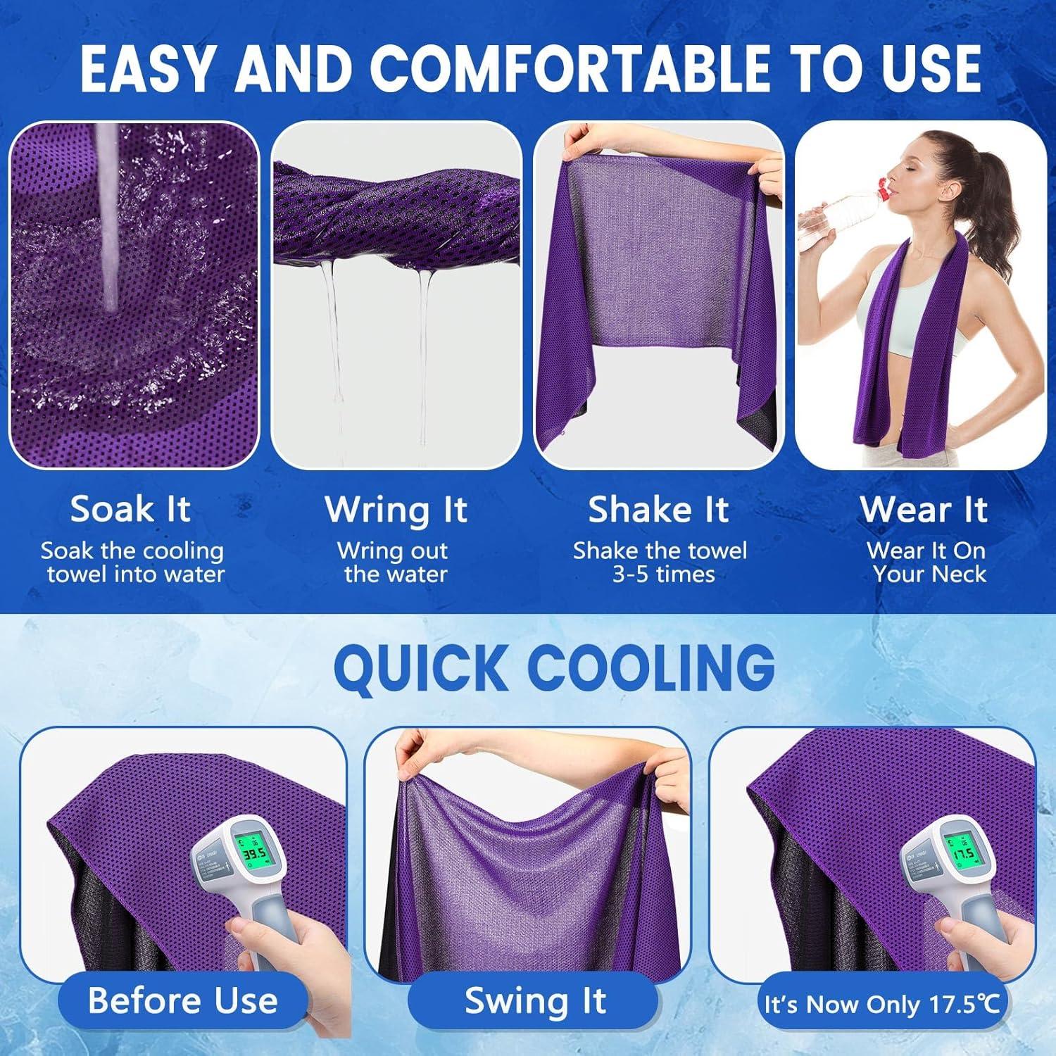 Toallas Enfriadoras Hosuly 50 Unidades 100x30cm Púrpura