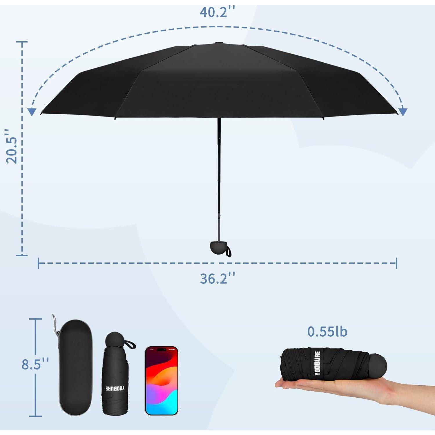 Paraguas Compacto Portátil Yoobure Mini Plegable UV 50+