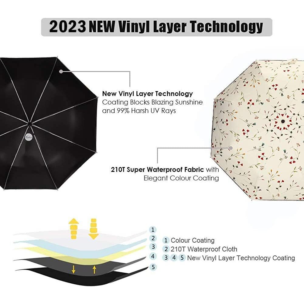 Paraguas Plegable Cuby UV Solar Automático Impermeable Flores