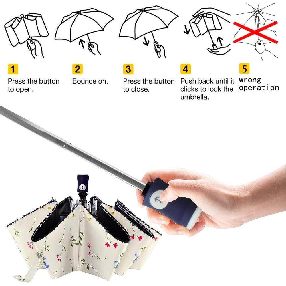 Paraguas Plegable FDJASGY Compacto Automático Impermeable UV