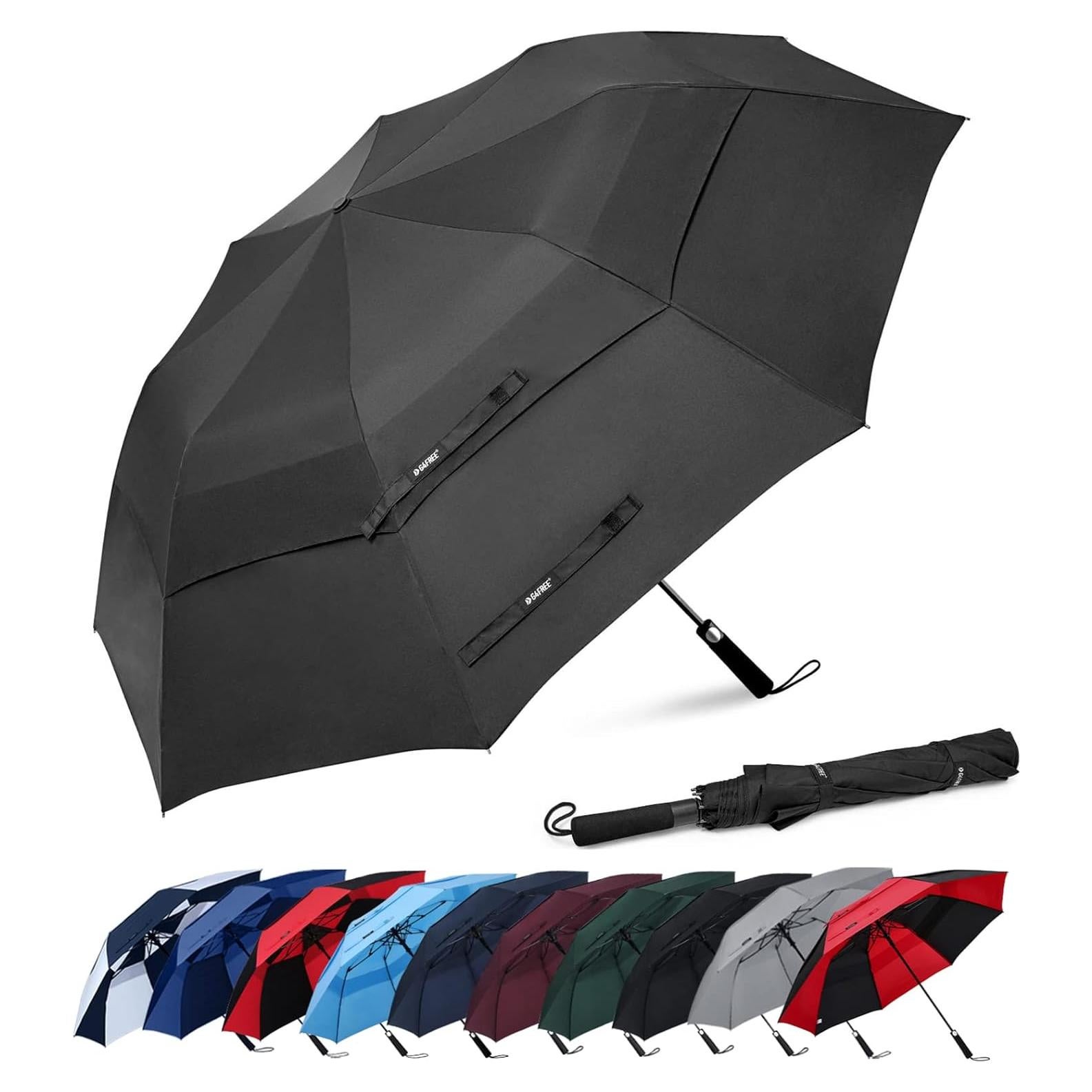 Paraguas de Golf Plegable G4Free 62" Automático Impermeable Negro