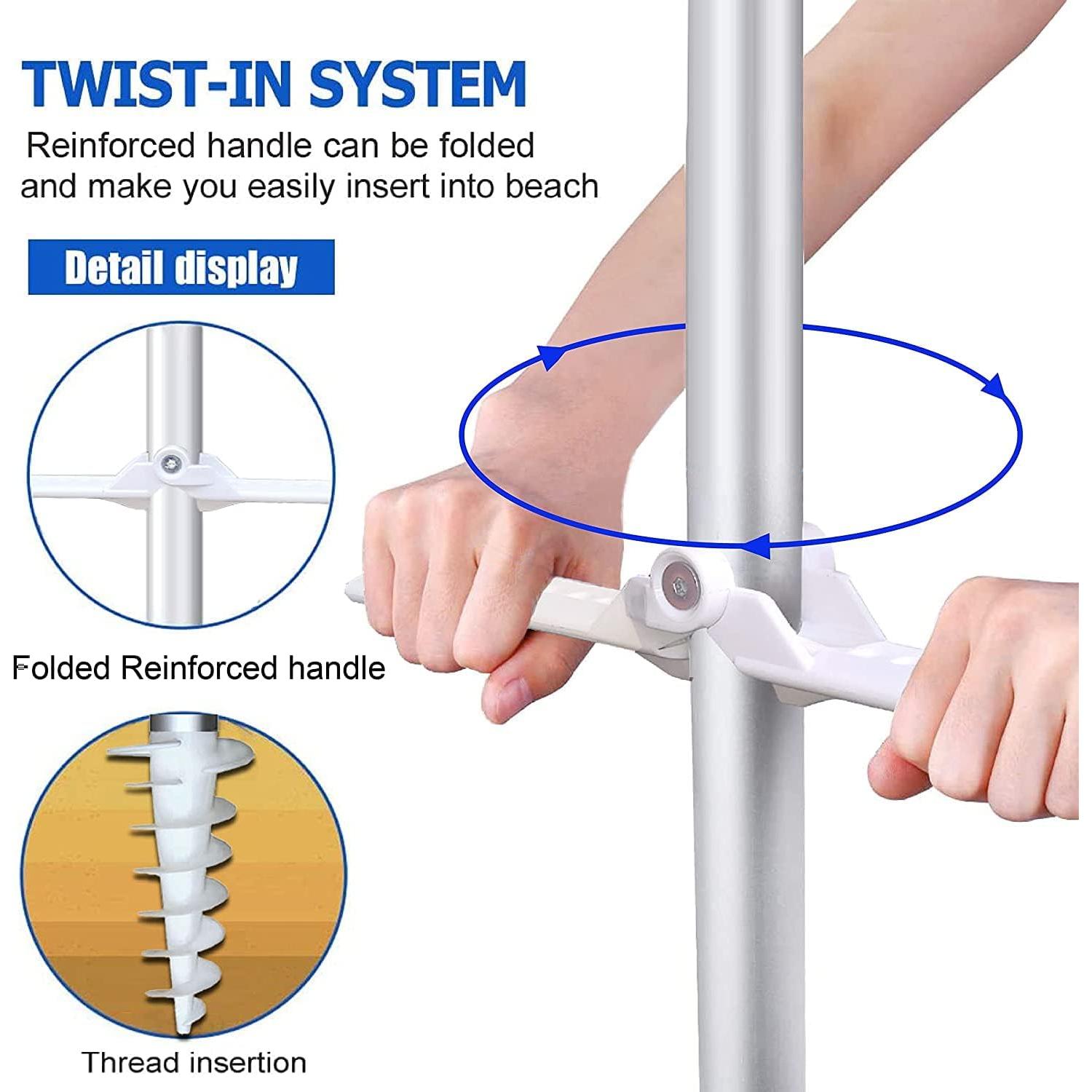 Paraguas de Playa Plegable AMMSUN 1.83m Azul Marino UPF 50+