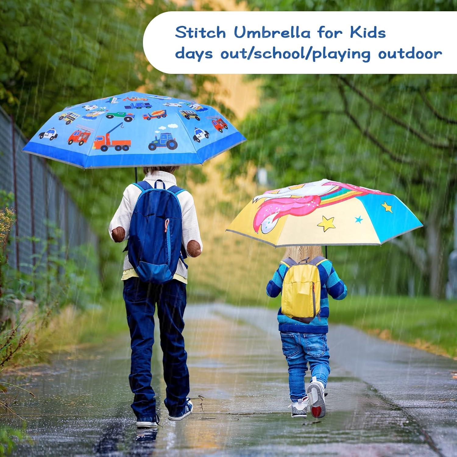 Paraguas Plegable Automático para Niños - Diseño Seguro UV