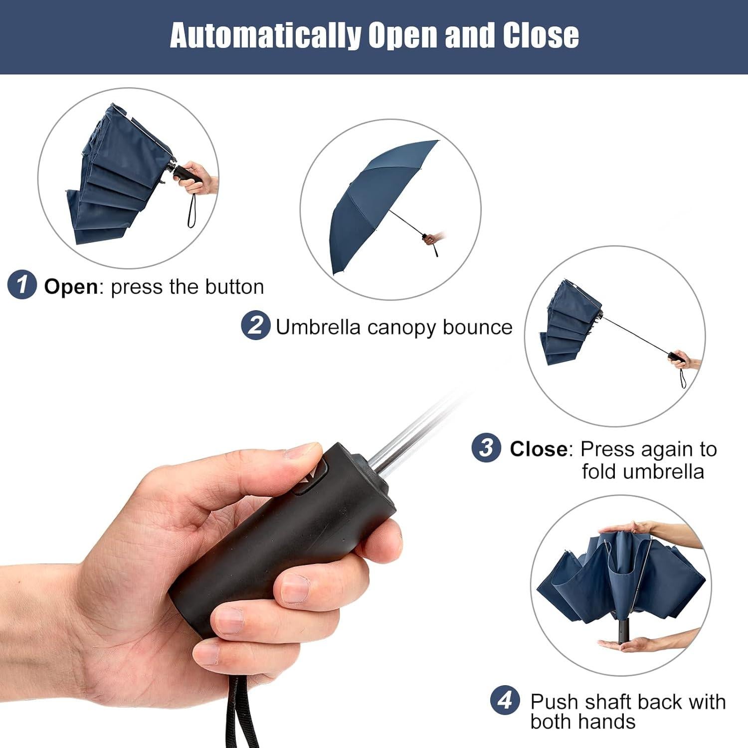 Paraguas Grande G4Free 137 cm Inverso Automático a Prueba de Viento