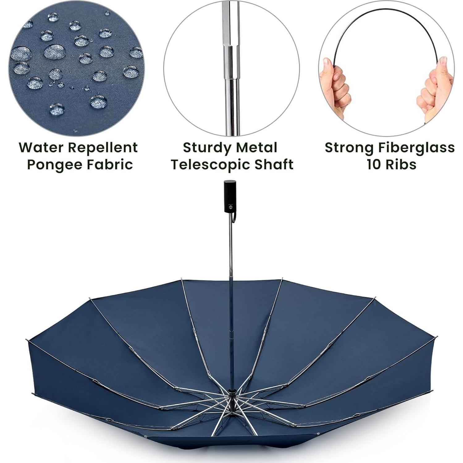 Paraguas Grande G4Free 137 cm Inverso Automático a Prueba de Viento