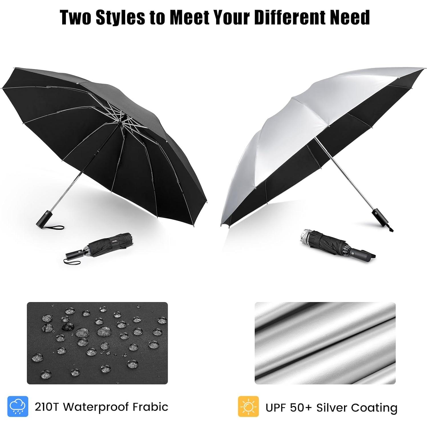 Paraguas Grande G4Free 137 cm Inverso Automático a Prueba de Viento