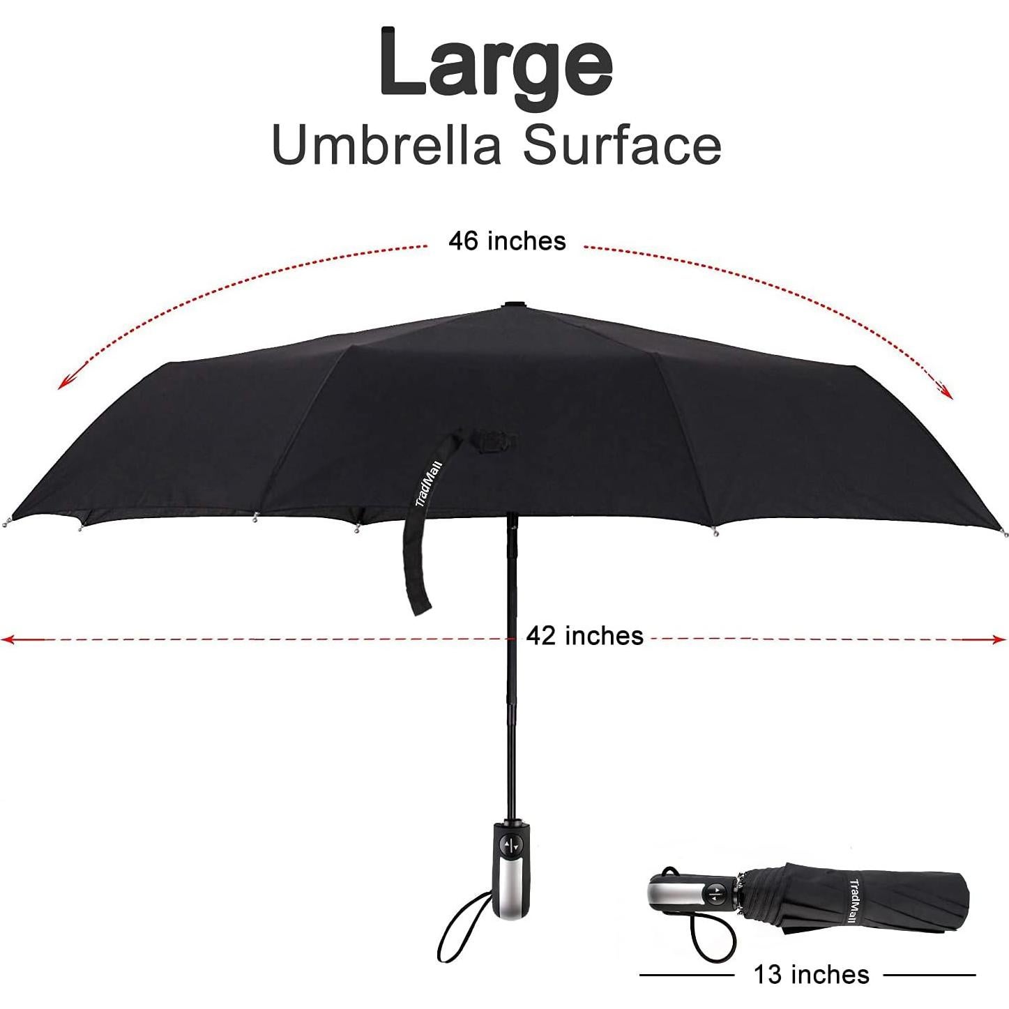 Paraguas de Viaje TradMall Clásico 116.84 cm Auto Abrir