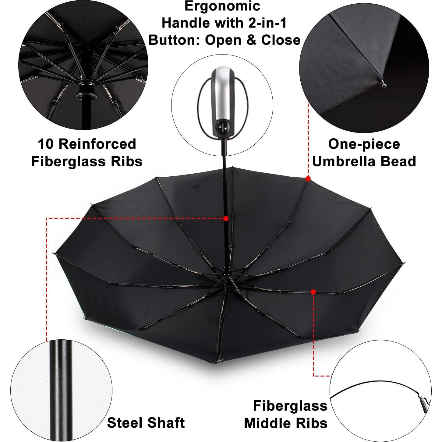 Paraguas de Viaje TradMall Clásico 116.84 cm Auto Abrir