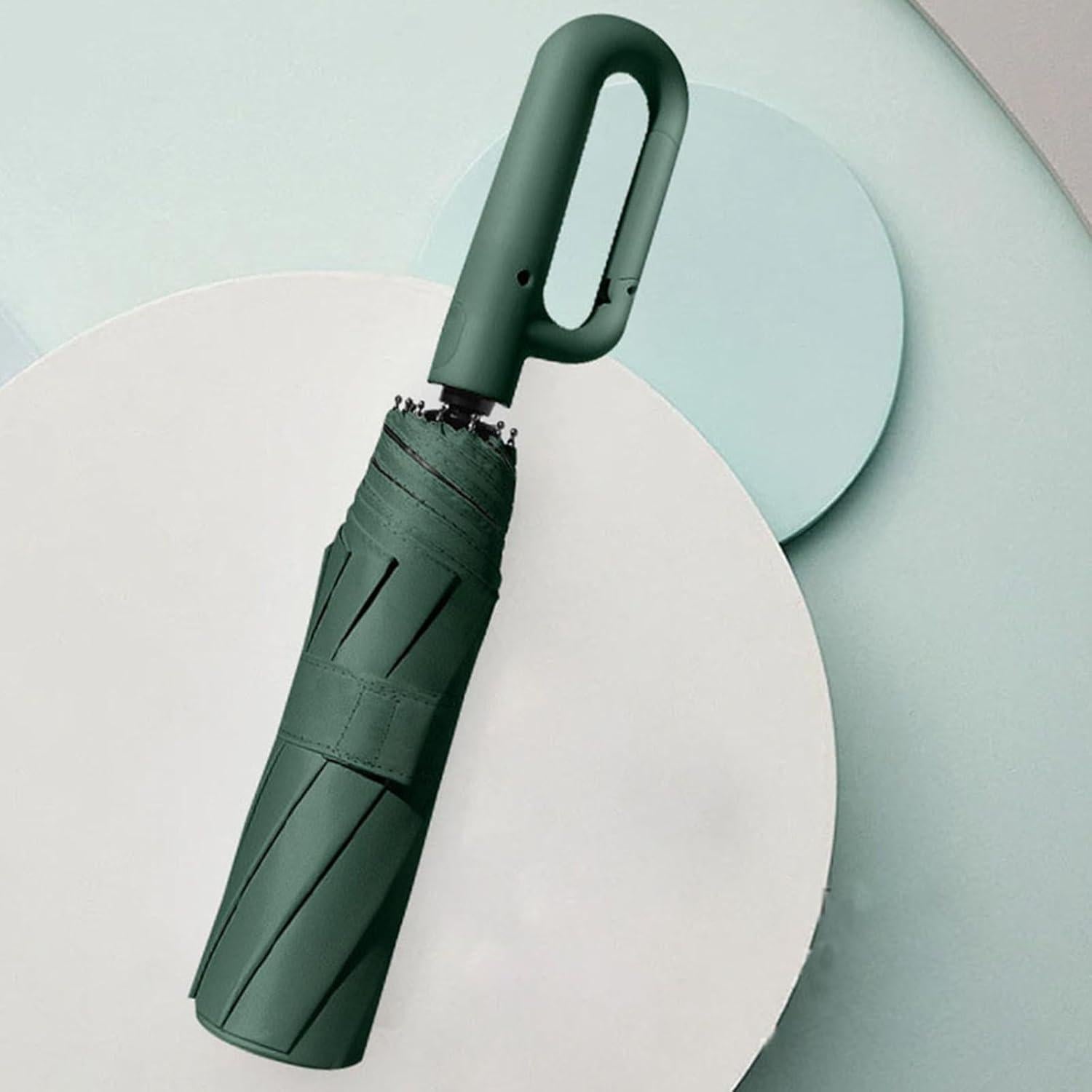 Paraguas Plegable Automático Mustarpicking Verde Oscuro 10 Varillas