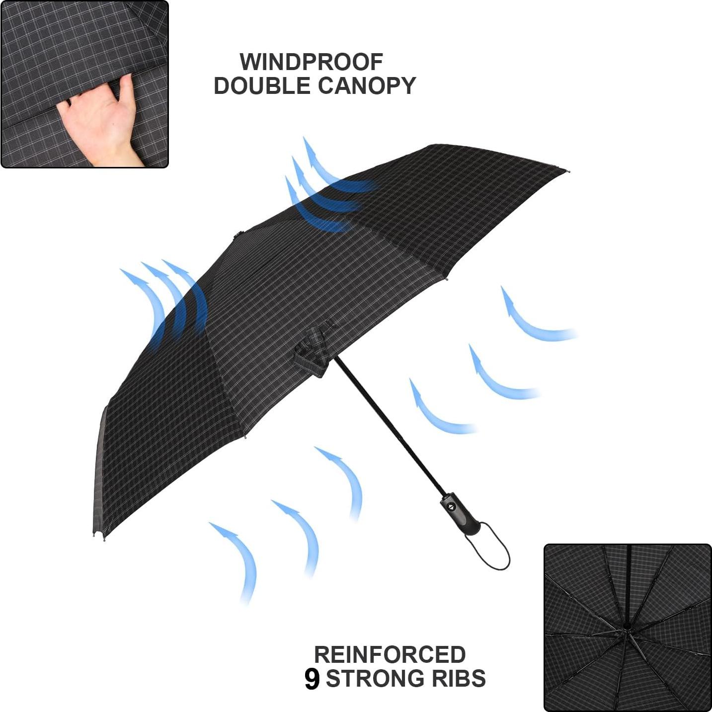 Paraguas de Viaje Grande Doubwell 137 cm Plegable Automático