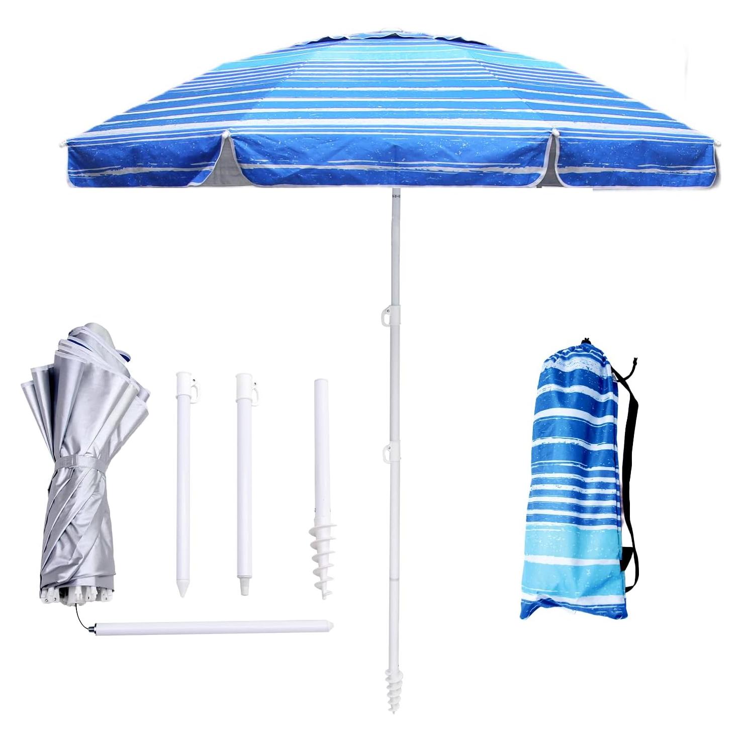 Sombrilla de Playa 2.0m LOTTAFUN Resistente UV 50+ Plegable