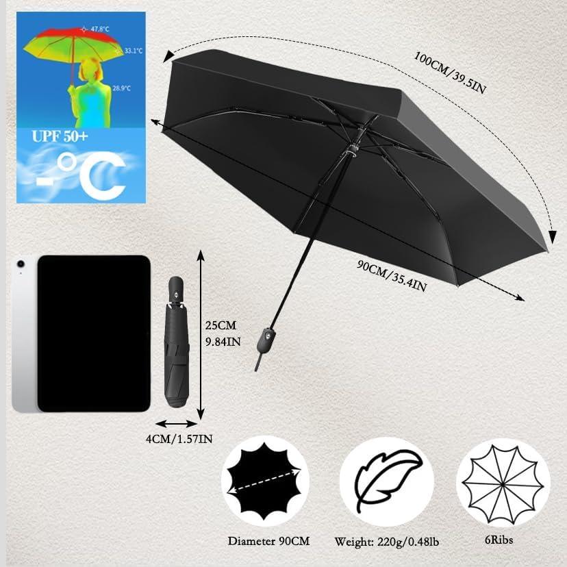 Paraguas automático compacto GuangZhou 90cm UPF 50 impermeable