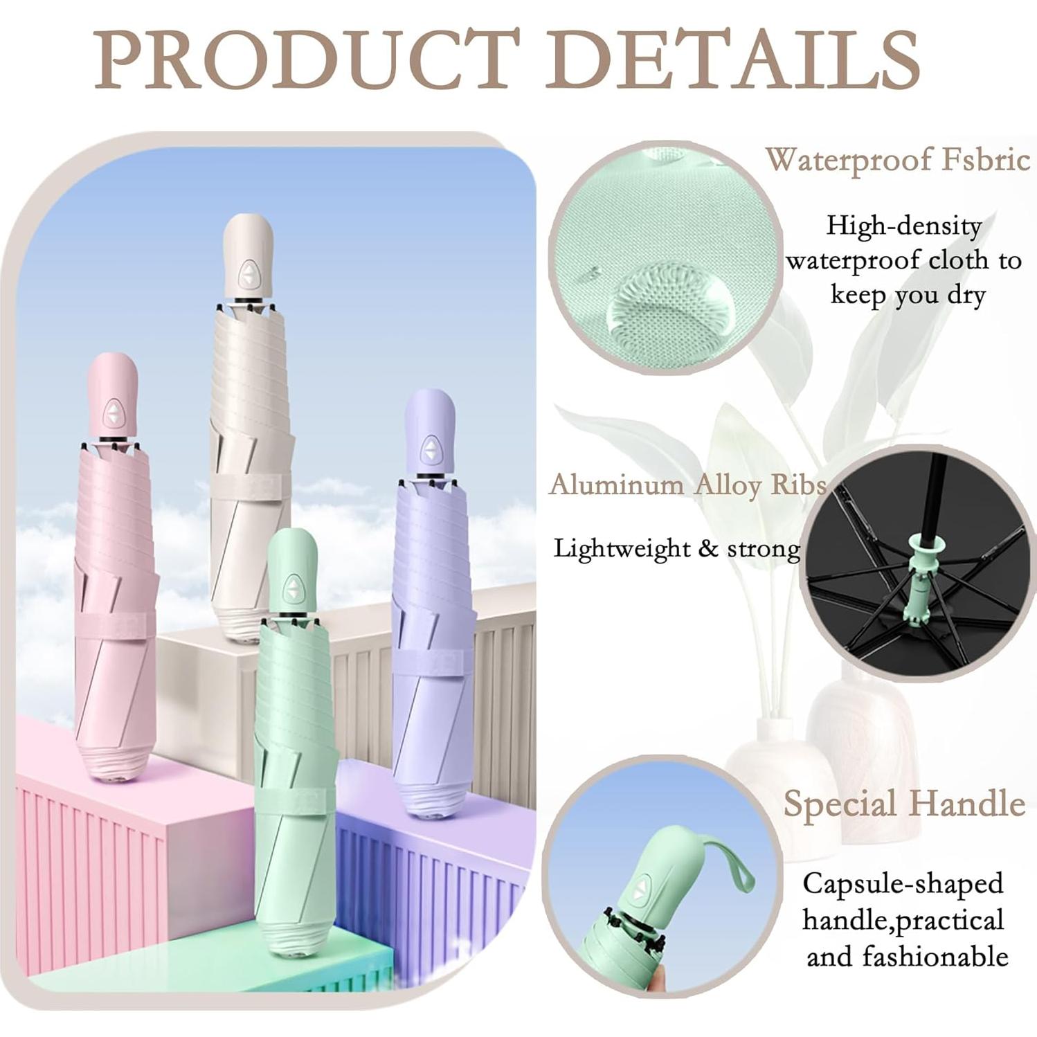 Paraguas automático compacto GuangZhou 90cm UPF 50 impermeable