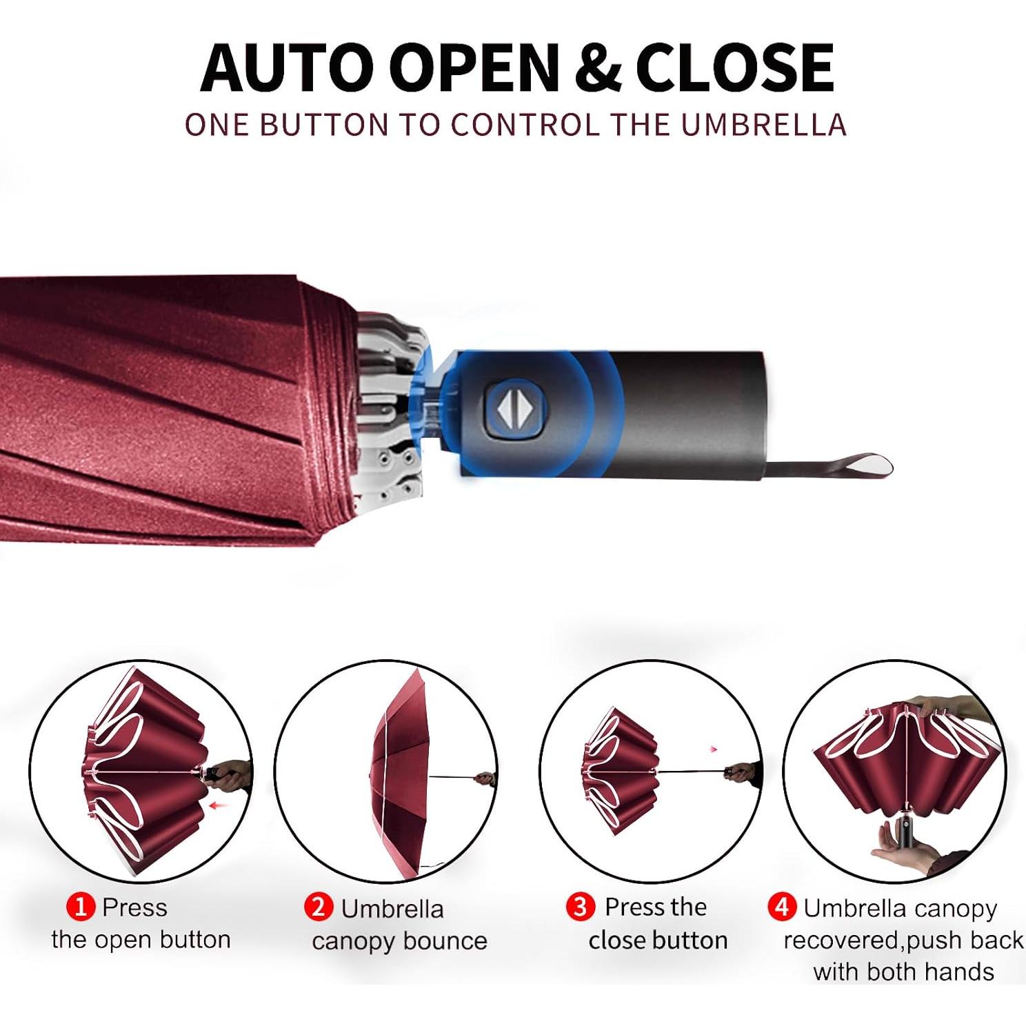 Paraguas Invertido T2Raiwy 137 cm Automático Resistente al Viento