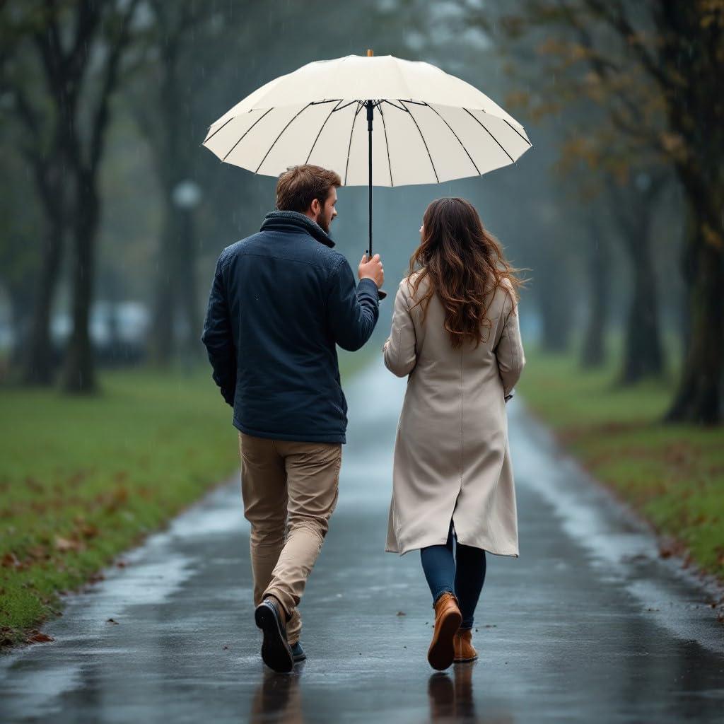 Paraguas Automático SoulRain 16 Varillas 122 cm Mango Madera