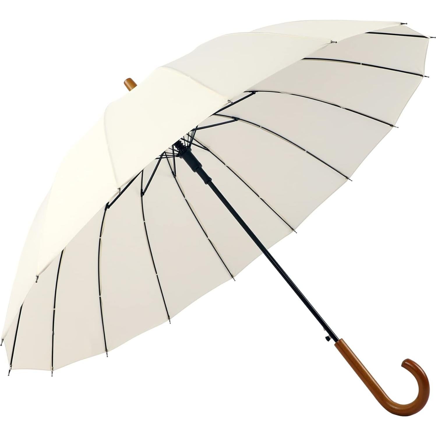 Paraguas Automático SoulRain 16 Varillas 122 cm Mango Madera