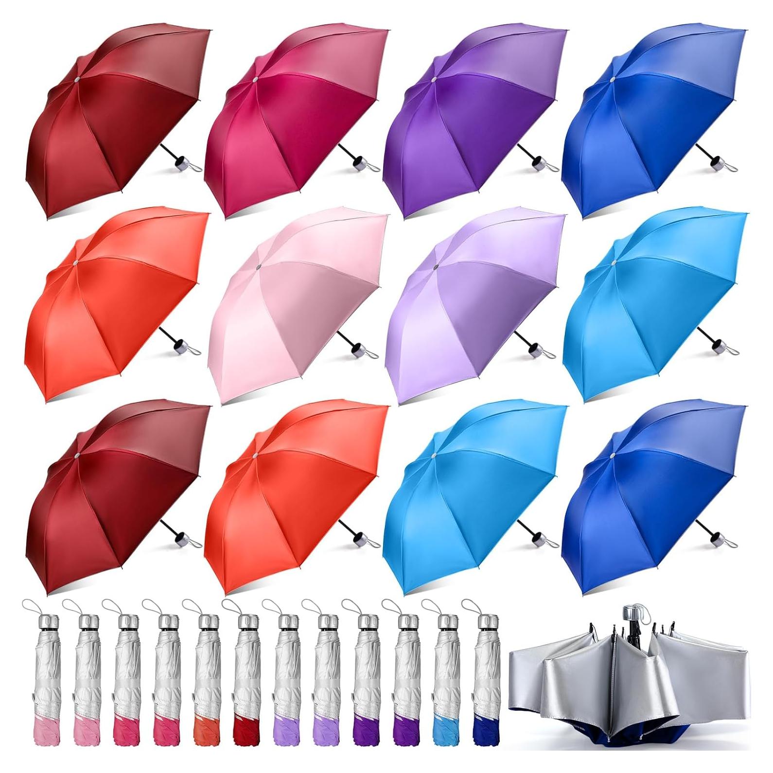 Paquete de 24 Paraguas Plegables Silkfly Coloridos 96 cm