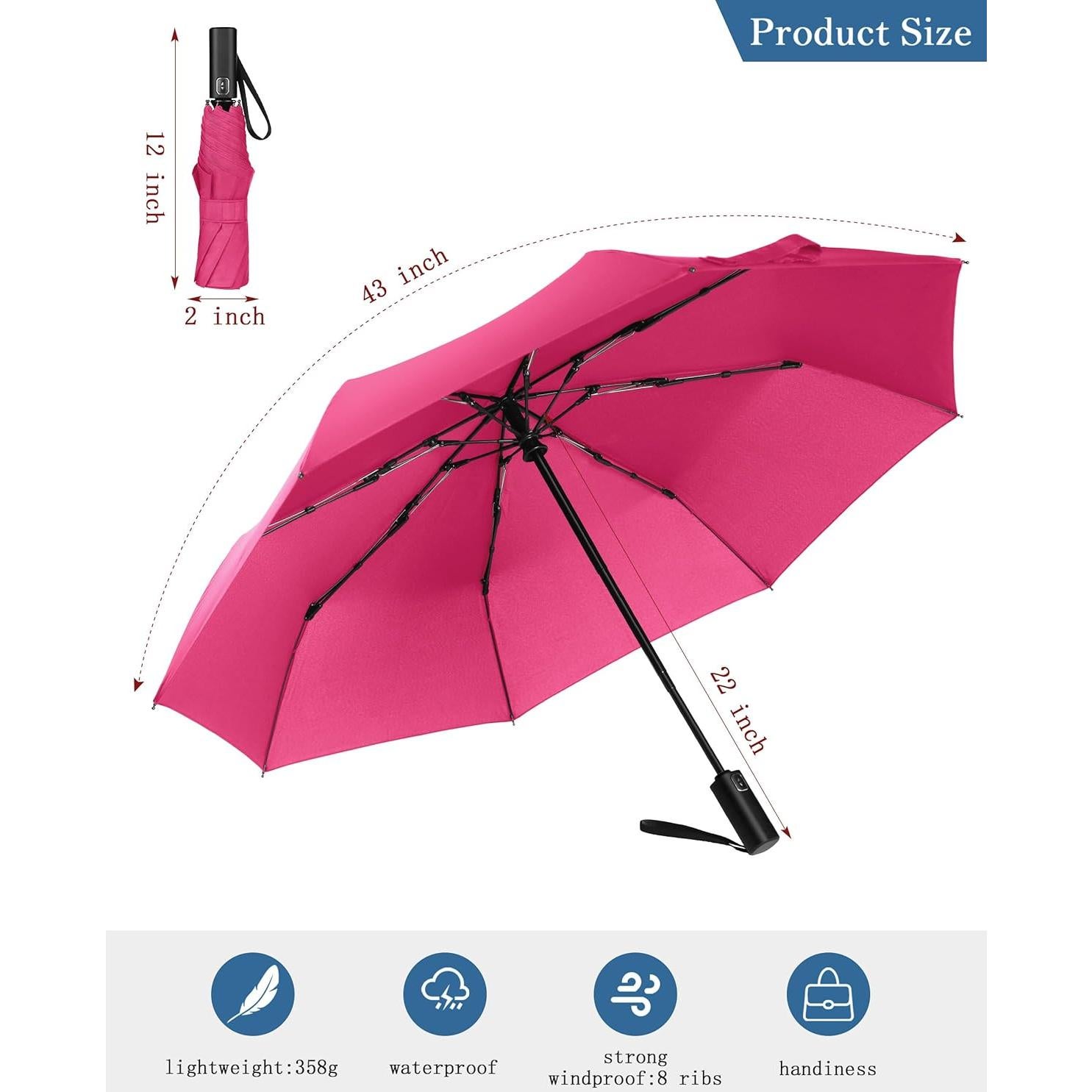 Paraguas Plegable POKIXY Automático Impermeable 30 cm