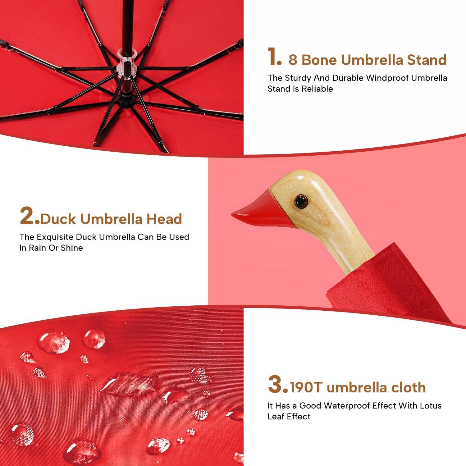 Paraguas Compacto LEAGERA Pato para Niñas 94 cm Plegable