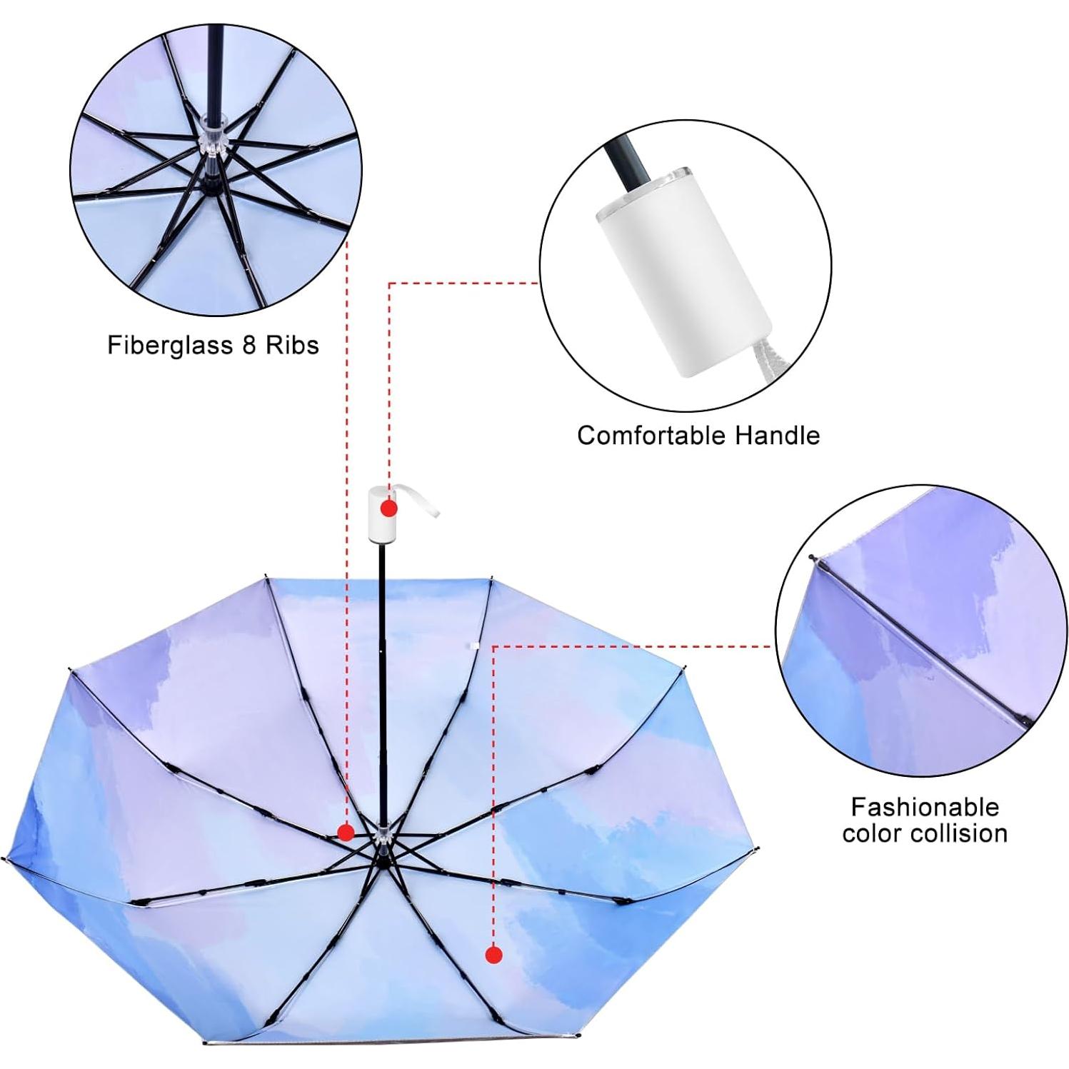 Paraguas Plegable Cuby UV 99% Protección Antiviral Negro