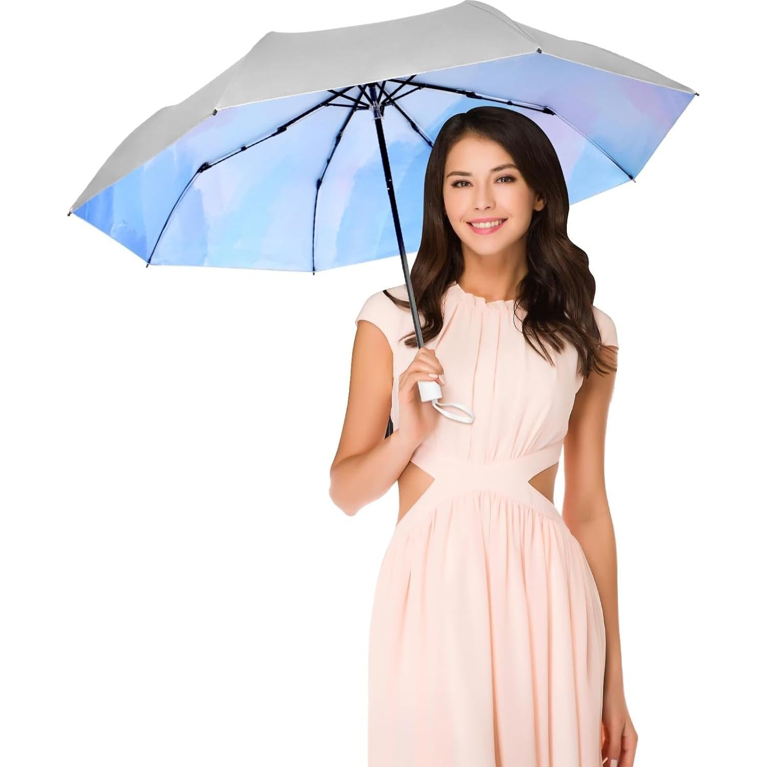 Paraguas Plegable Cuby UV 99% Protección Antiviral Negro