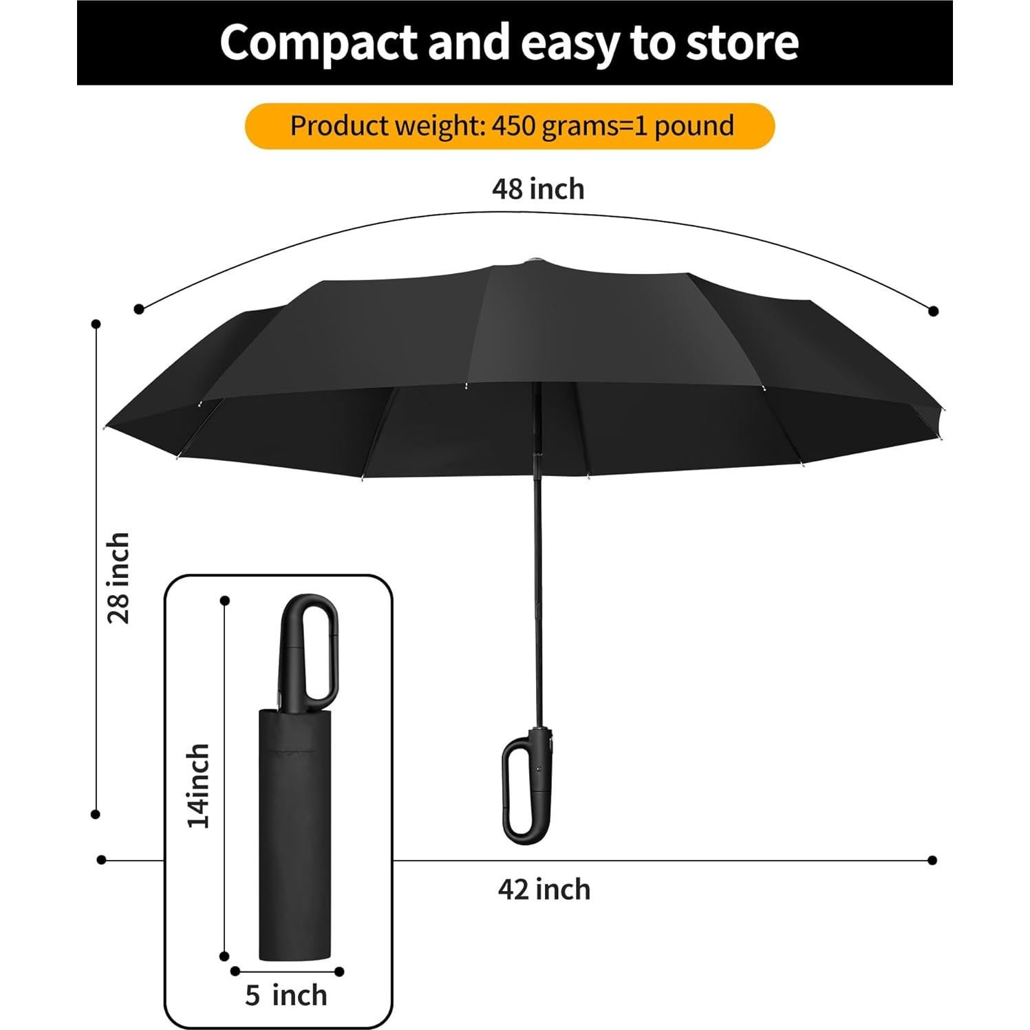 Paraguas Compacto Automático MEISUKEJI 124cm Doble Función UV50+