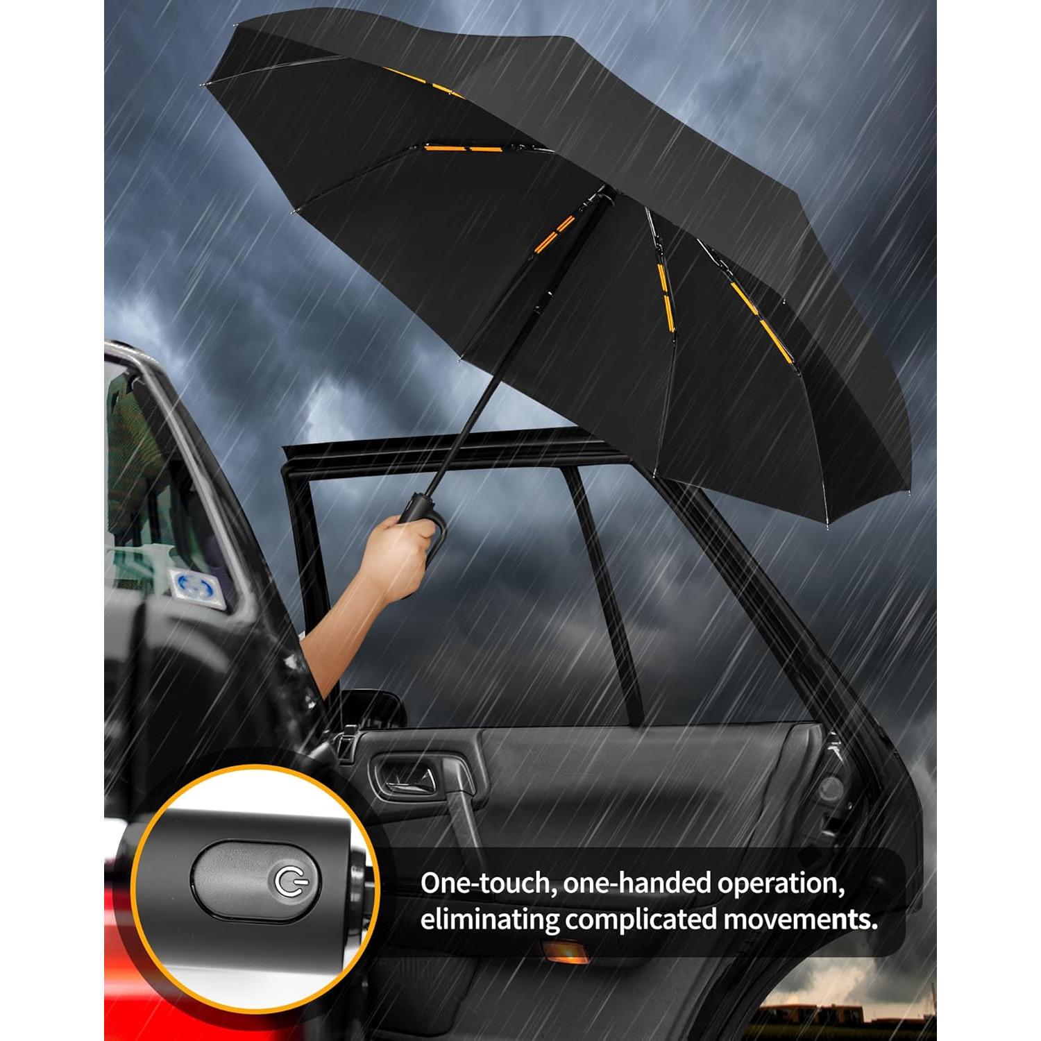 Paraguas Compacto Automático MEISUKEJI 124cm Doble Función UV50+