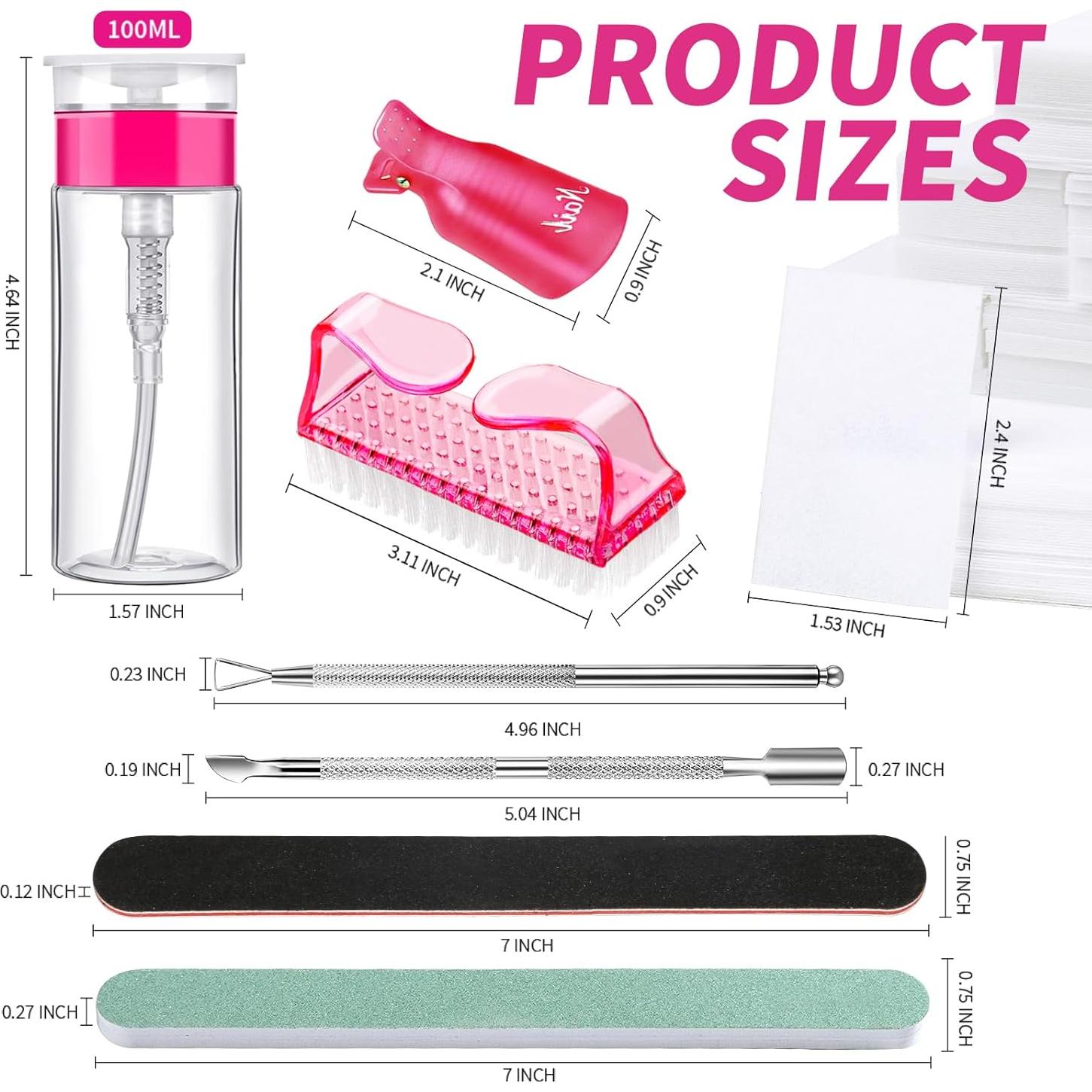 Kit de Quitar Esmalte de Uñas en Gel FANDAMEI 100ml 500 Discos