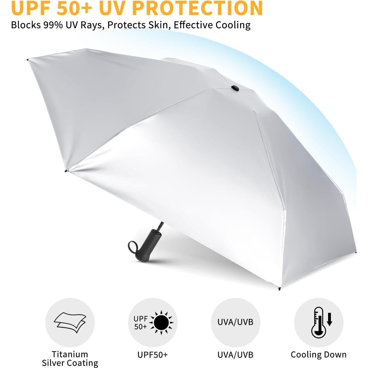 Mini Paraguas de Viaje ECOBRELLA Púrpura UPF 50+ Compacto