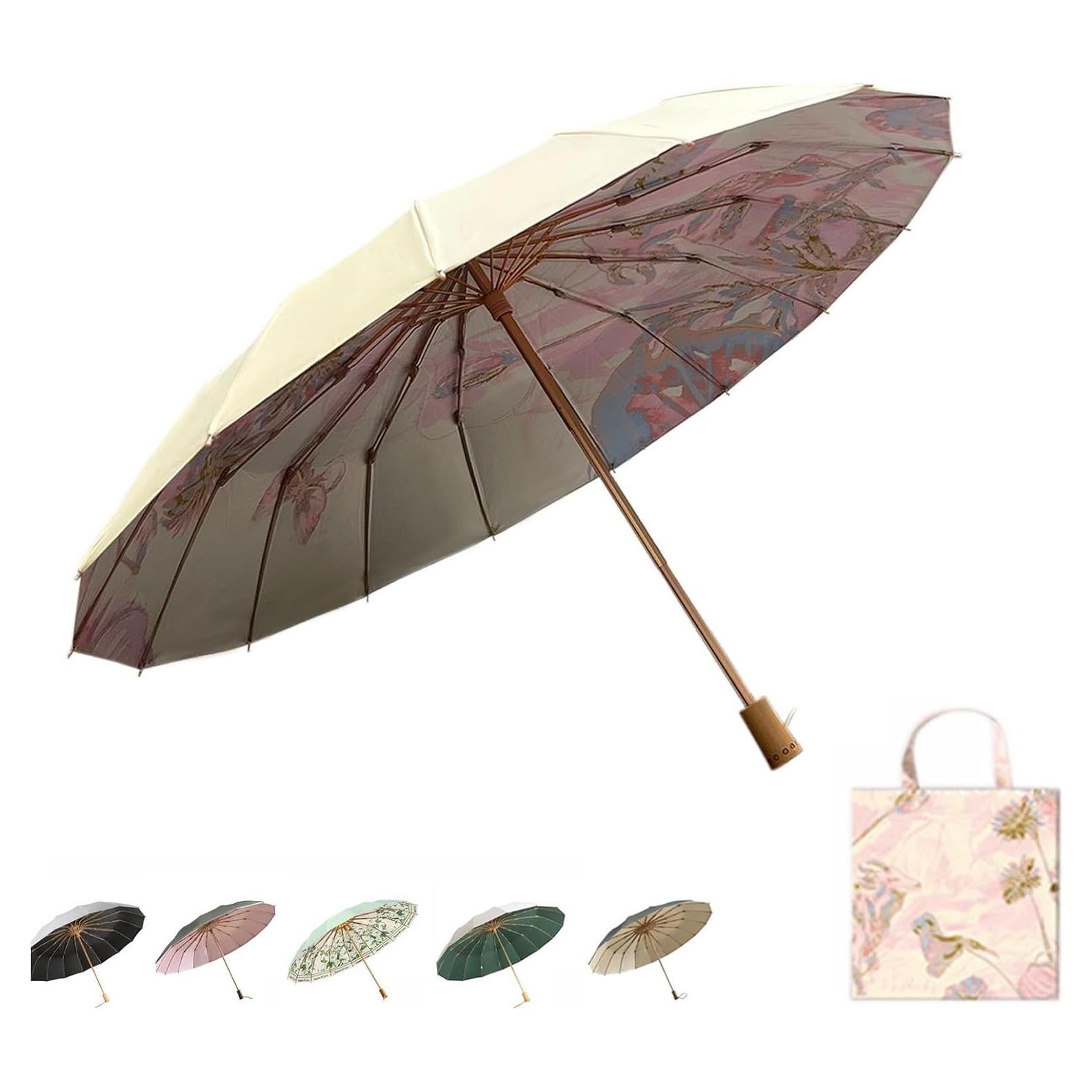 Paraguas Plegable MENHLAGDI UV 50+ Impermeable 1m Rosa